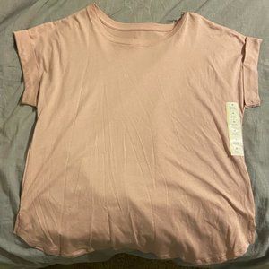 Pink short sleeve top womens